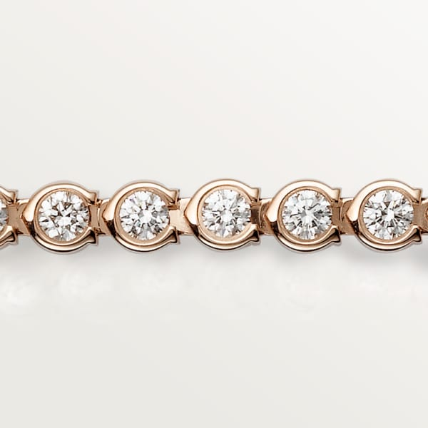 Essential Lines bracelet, brilliant-cut diamonds Rose gold, diamonds