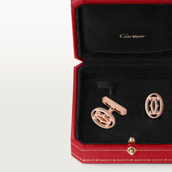 C de Cartier cufflinks Rose gold .