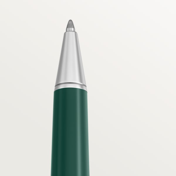 Santos de Cartier pen Large model, engraved metal, green lacquer, palladium finish