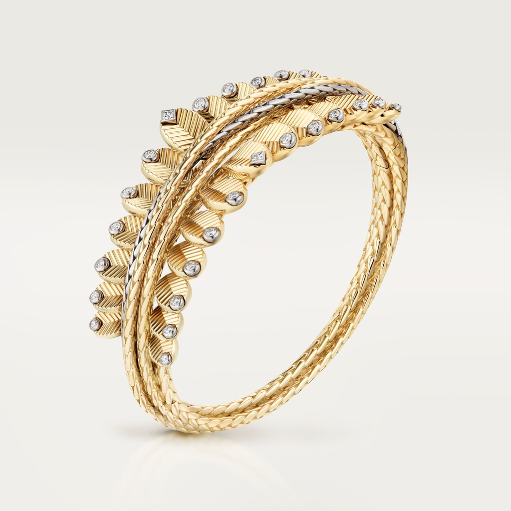 Grain de Café bracelet, diamondsYellow gold, white gold, diamonds