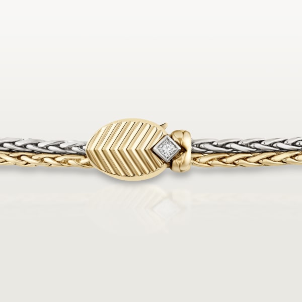 Grain de Café necklace, diamonds Yellow gold, white gold, diamonds