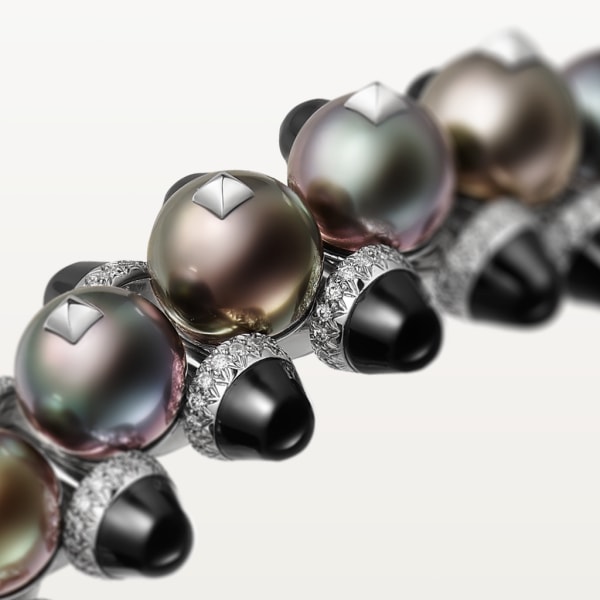 Clash de Cartier bracelet Rhodium-finish white gold, Tahiti pearls, onyx, diamonds