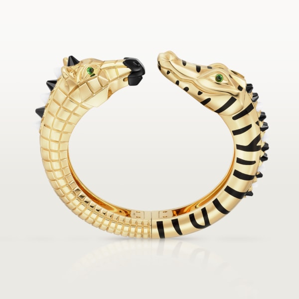 Indomptables de Cartier bracelet Yellow gold, onyx, moonstone, black lacquer, tsavorite garnets