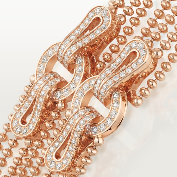 Agrafe necklace Rose gold, diamonds