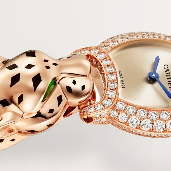 La Panthère de Cartier watch 22.2 mm, quartz movement, rose gold, diamonds, metal strap