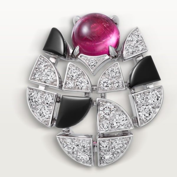 Beautés du Monde earrings White gold, rubellite, onyx, diamonds