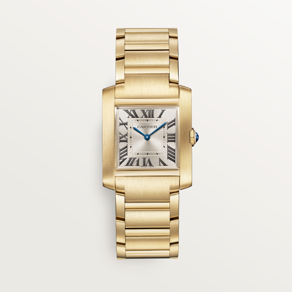 Tank Française watchMedium model, quartz movement, yellow gold