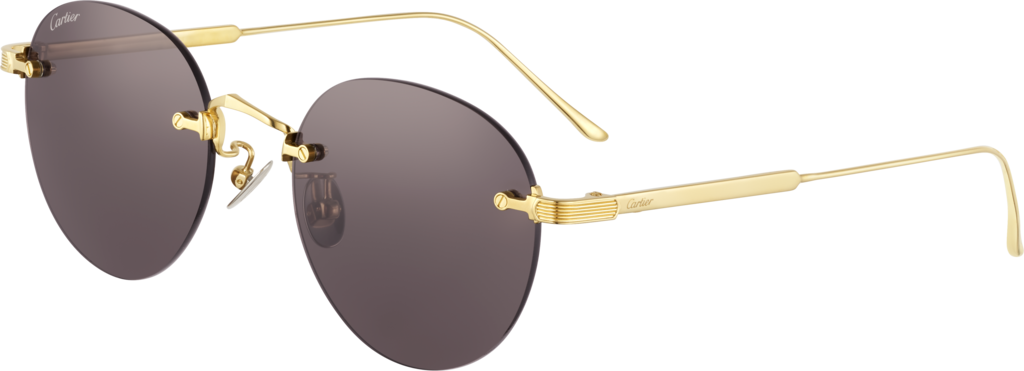 Signature C de Cartier SunglassesSmooth golden-finish titanium, grey lenses