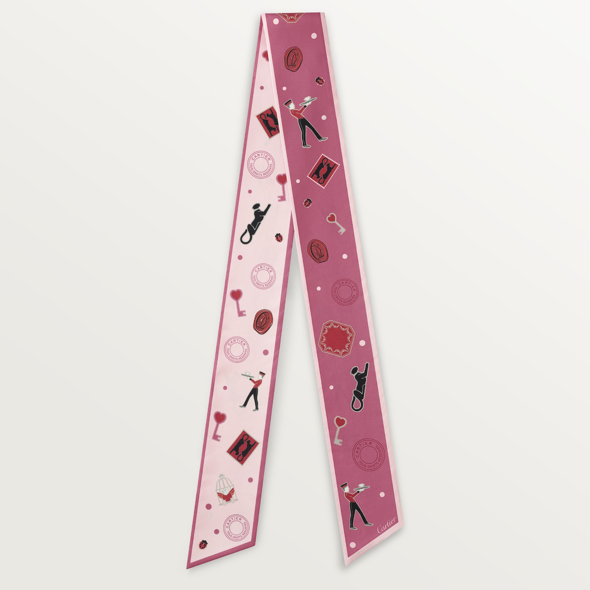 Diabolo de Cartier headbandPink silk twill