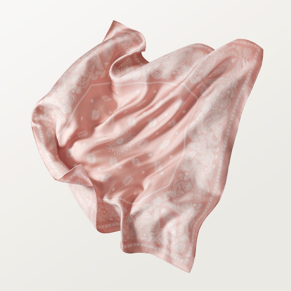 Double C Paisley 90 scarf Pink silk twill