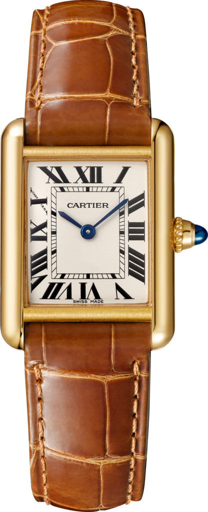 Tank Louis Cartier watchSmall model, quartz movement, yellow gold, leather