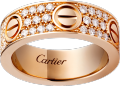 <span class='lovefont'>A </span> ring, diamond-paved Rose gold, diamonds