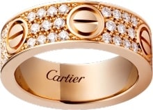 CRB4087600 - LOVE ring, diamond-paved 