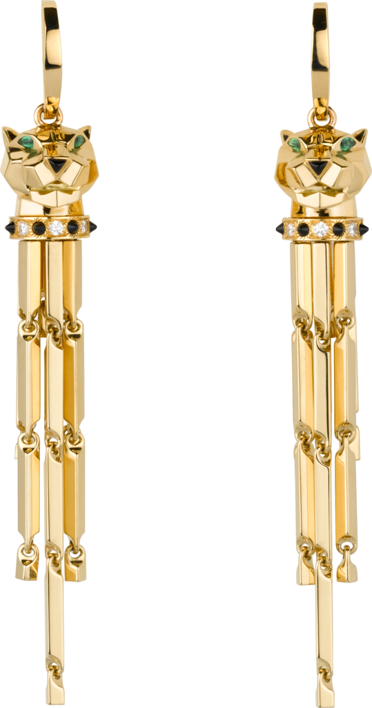 Panthère de Cartier earringsYellow gold, diamonds, tsavorite garnet, onyx