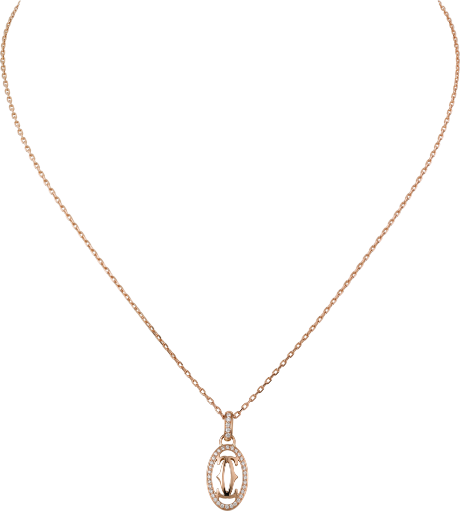 CRB7219300 - Logo necklace - Rose gold, diamonds - Cartier