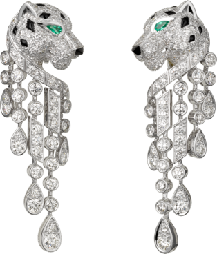 Panthère de Cartier earrings Platinum, emeralds, onyx, diamonds