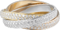 Trinity ring, small model White gold, yellow gold, rose gold, diamonds