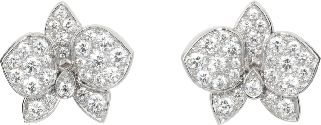 Caresse d’Orchidées par Cartier earringsWhite gold, diamonds