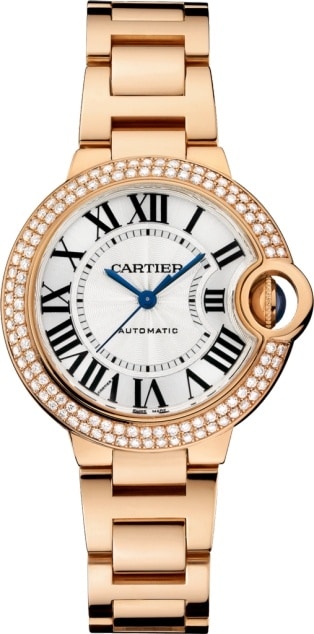 cartier blue balloon series rose gold diamond watch