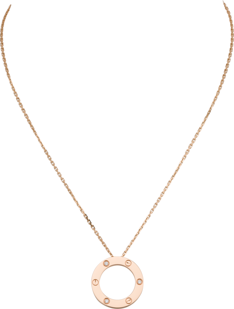 Love necklace, 3 diamondsRose gold, diamonds