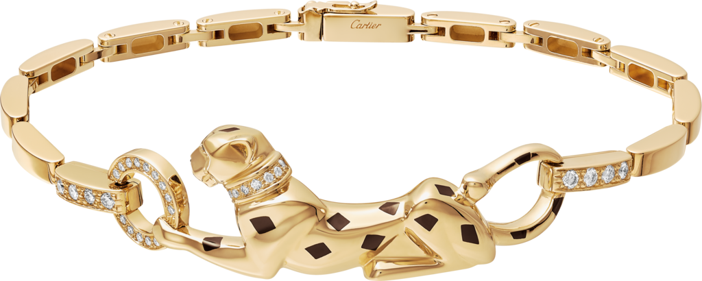 Panthère de Cartier braceletYellow gold, lacquer, diamond, tsavorite garnet, onyx
