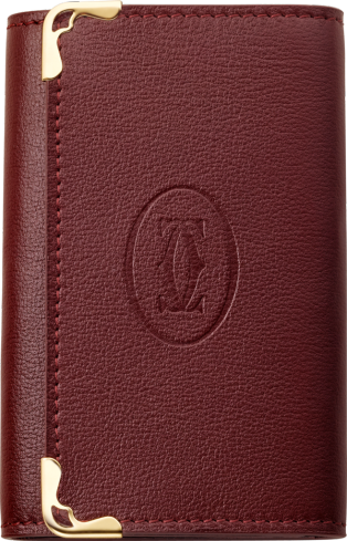 CRL3001360 - International Wallet with Gussets, Must de Cartier - Burgundy  calfskin, golden finish - Cartier