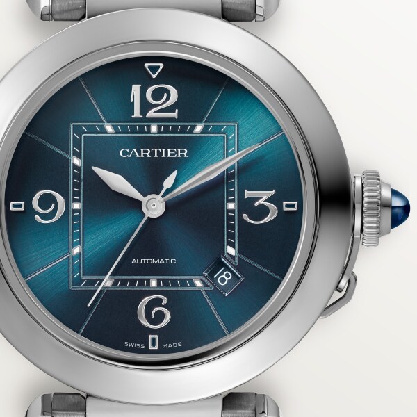 CRWSPA0038 Pasha de Cartier watch 41 mm automatic movement steel interchangeable straps in leather and steel Cartier