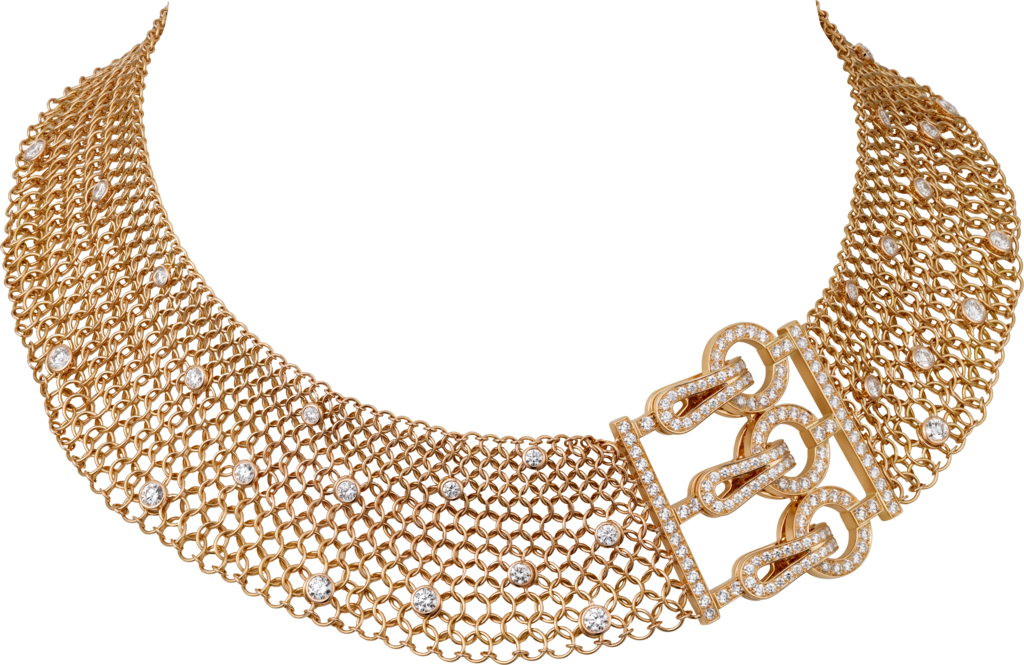 Agrafe necklaceRose gold, diamonds