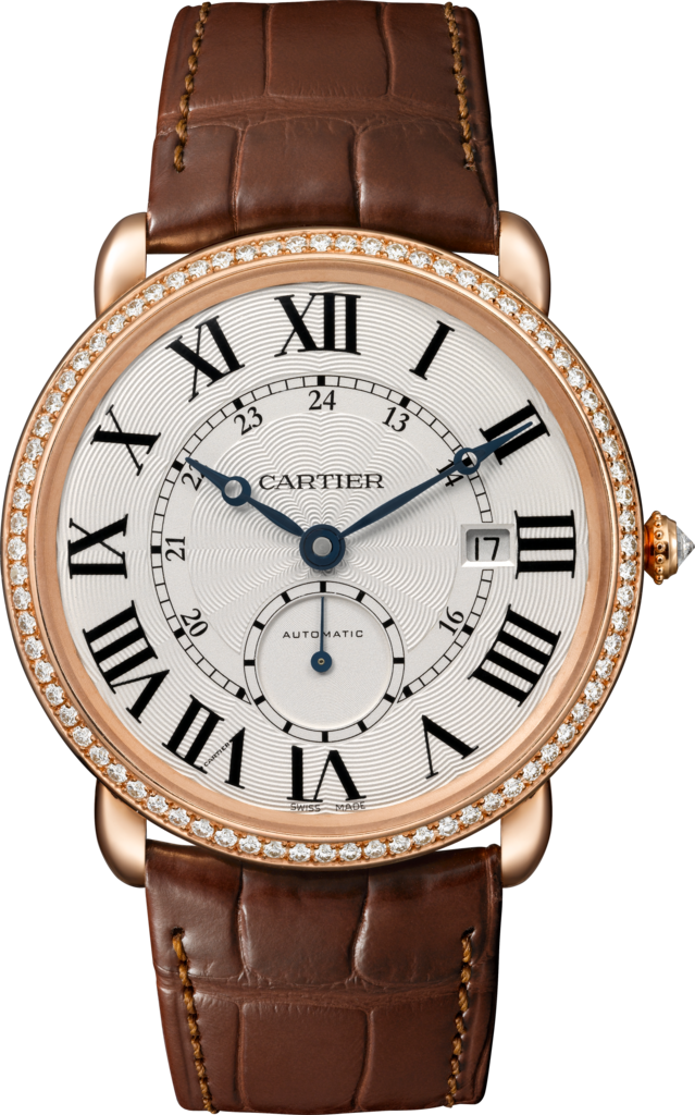 Ronde Louis Cartier watch40mm, automatic movement, rose gold, diamonds