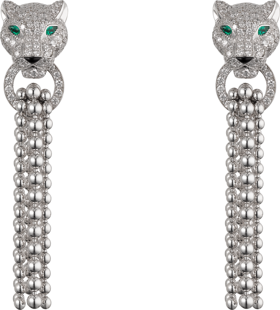 Panthère de Cartier earringsWhite gold, emeralds, diamonds, onyx