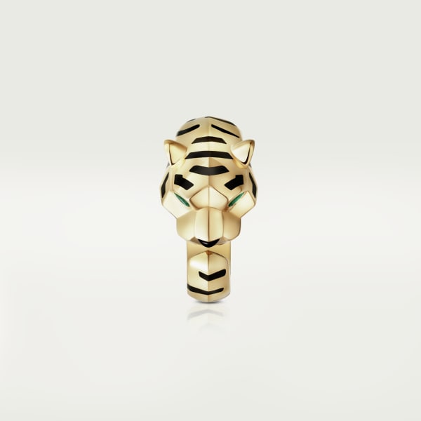 Indomptables de Cartier ring Yellow gold, black lacquer, onyx, tsavorite garnet