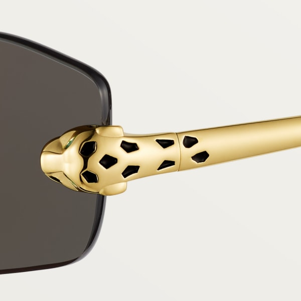 Panthère de Cartier Sunglasses Smooth golden-finish metal, grey lenses