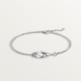 <span class='lovefont'>A </span> bracelet, on chain, 2 diamonds White gold, diamonds