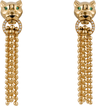 Panthère de Cartier earrings Yellow gold, diamonds, tsavorite garnets, onyx