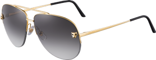 Panthère de Cartier sunglasses Metal, smooth golden finish, graduated grey lenses