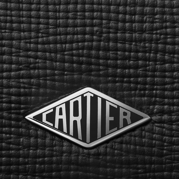 Square coin purse, Cartier Losange Grained black calfskin, palladium finish
