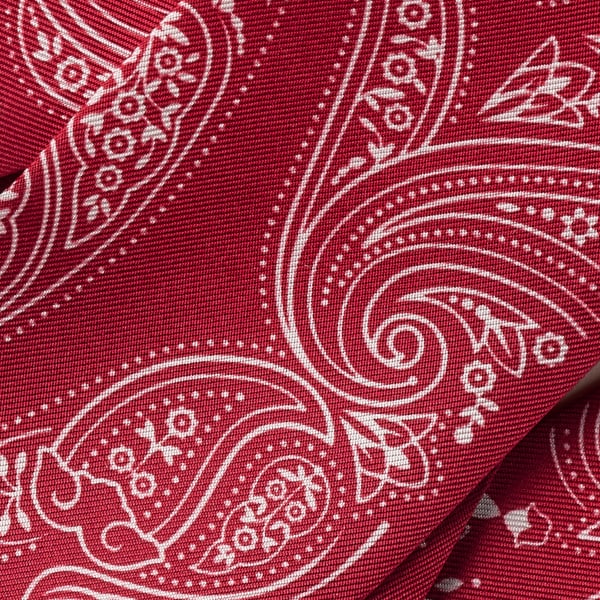 Double C Paisley headband Red silk twill