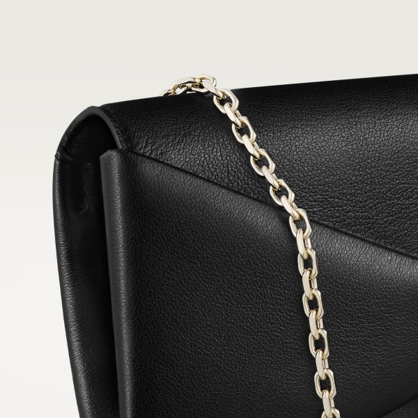Chain pouch, Panthère de Cartier Black calfskin, golden finish