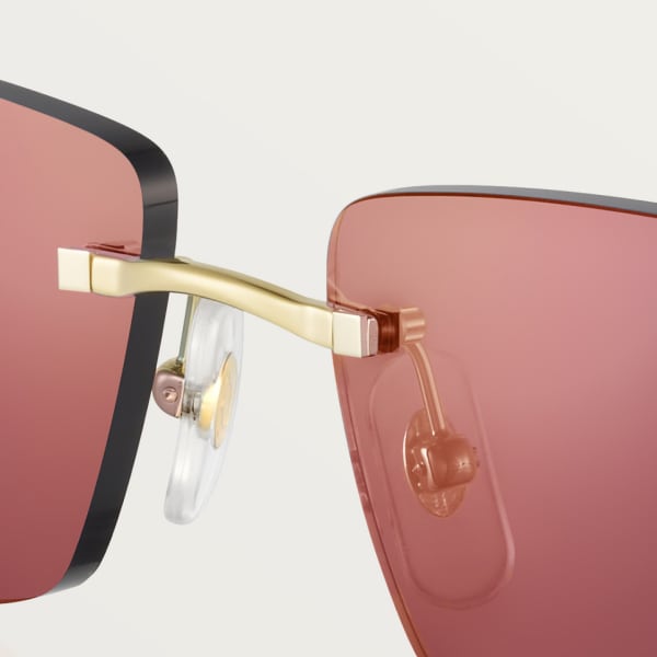 Panthère de Cartier sunglasses Smooth golden-finish metal, burgundy lenses