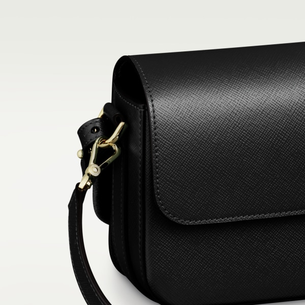 C de Cartier east-west bag Black textured calfskin, embroidery, golden finish