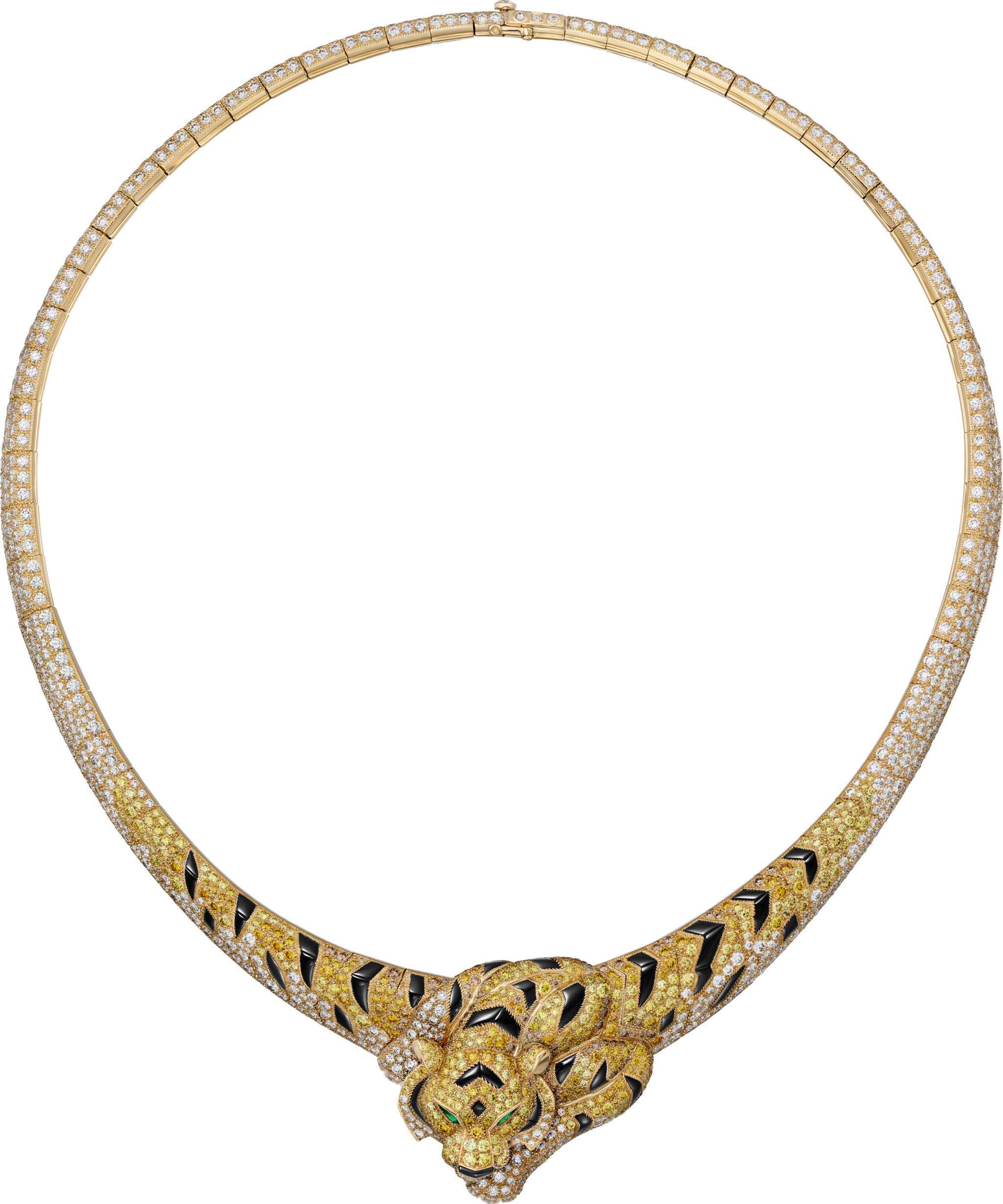 Cartier Fauna and Flora NecklaceYellow gold, onyx, emeralds, yellow diamonds, orange diamonds, brown diamonds, diamonds
