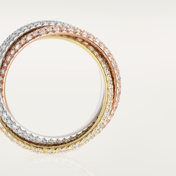 Trinity ring White gold, yellow gold, rose gold, diamonds