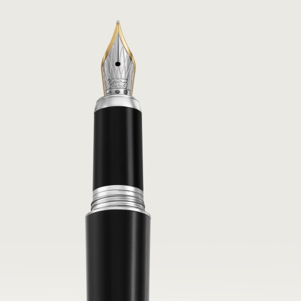 Santos de Cartier fountain pen Large model, composite, yellow gold, palladium and gold finish