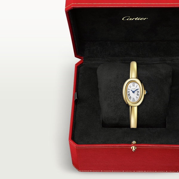 Baignoire watch (Size 16) Mini model, quartz movement, yellow gold