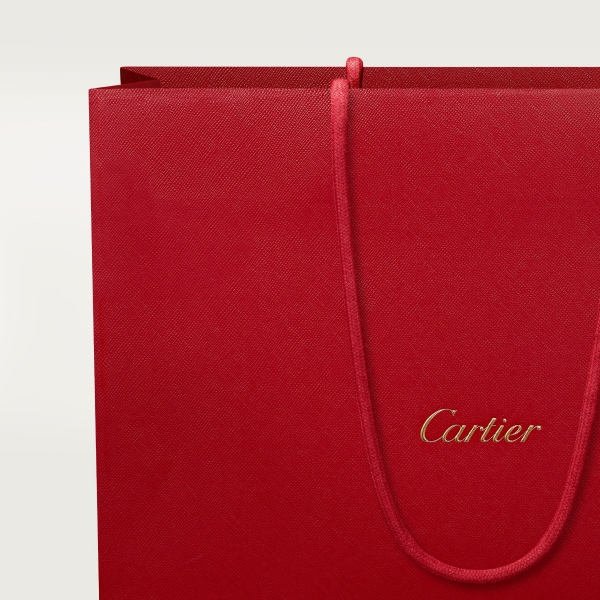 Chain bag micro model, Panthère de Cartier Black calfskin, golden finish