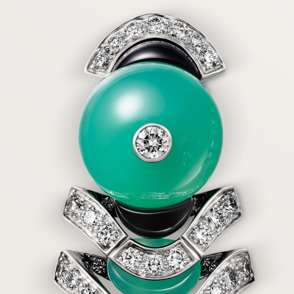 Geometry & Contrast Earrings White gold, chrysoprase, onyx, diamonds