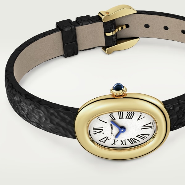 CRWGBA0017 Baignoire watch Mini model quartz movement yellow gold leather Cartier