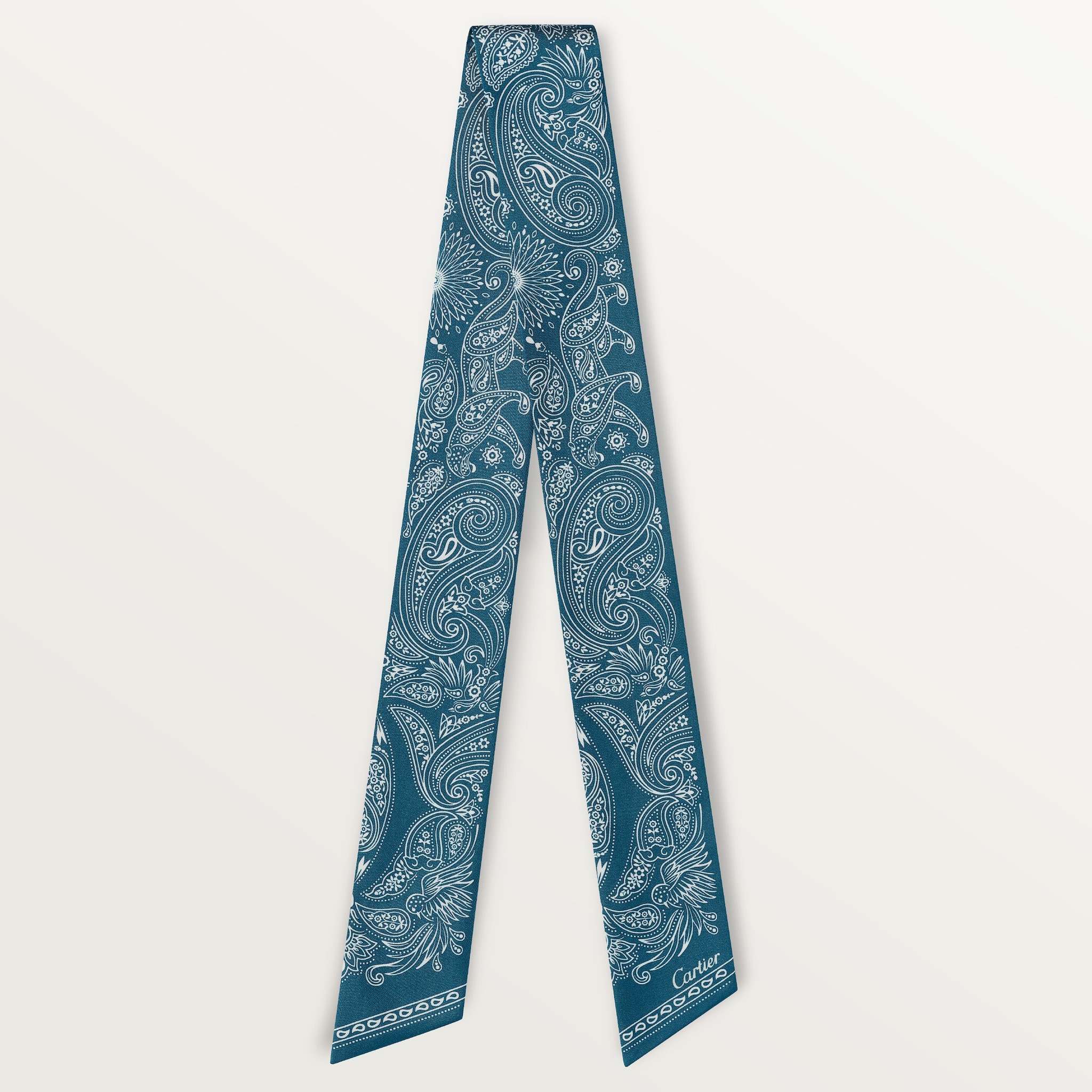 Scarf Blue silk twill