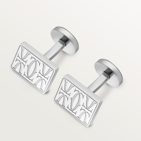 Double C de Cartier cufflinks Sterling silver, palladium finish.