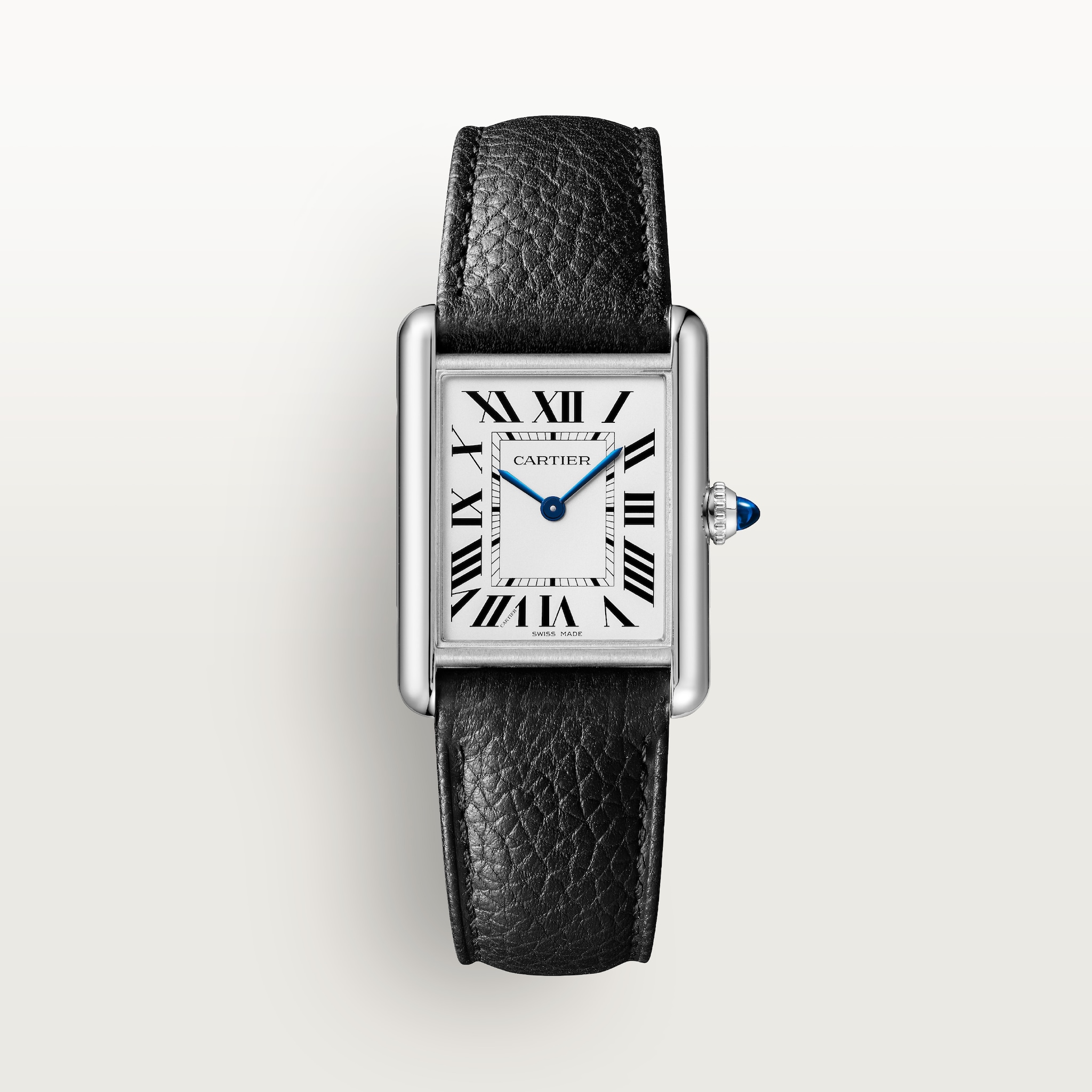 CRWSTA0090 Tank must SolarBeat watch Large model SolarBeat photovoltaic movement steel calfskin strap Cartier